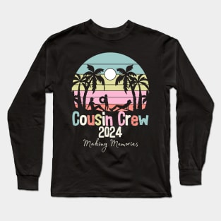 Cousin Crew 2024 Summer Vacation Beach Family Matching Retro Long Sleeve T-Shirt
